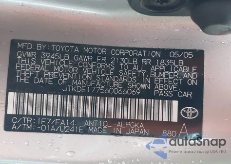 2006 Scion Tc from USA, damaged, VIN JTKDE177560066069